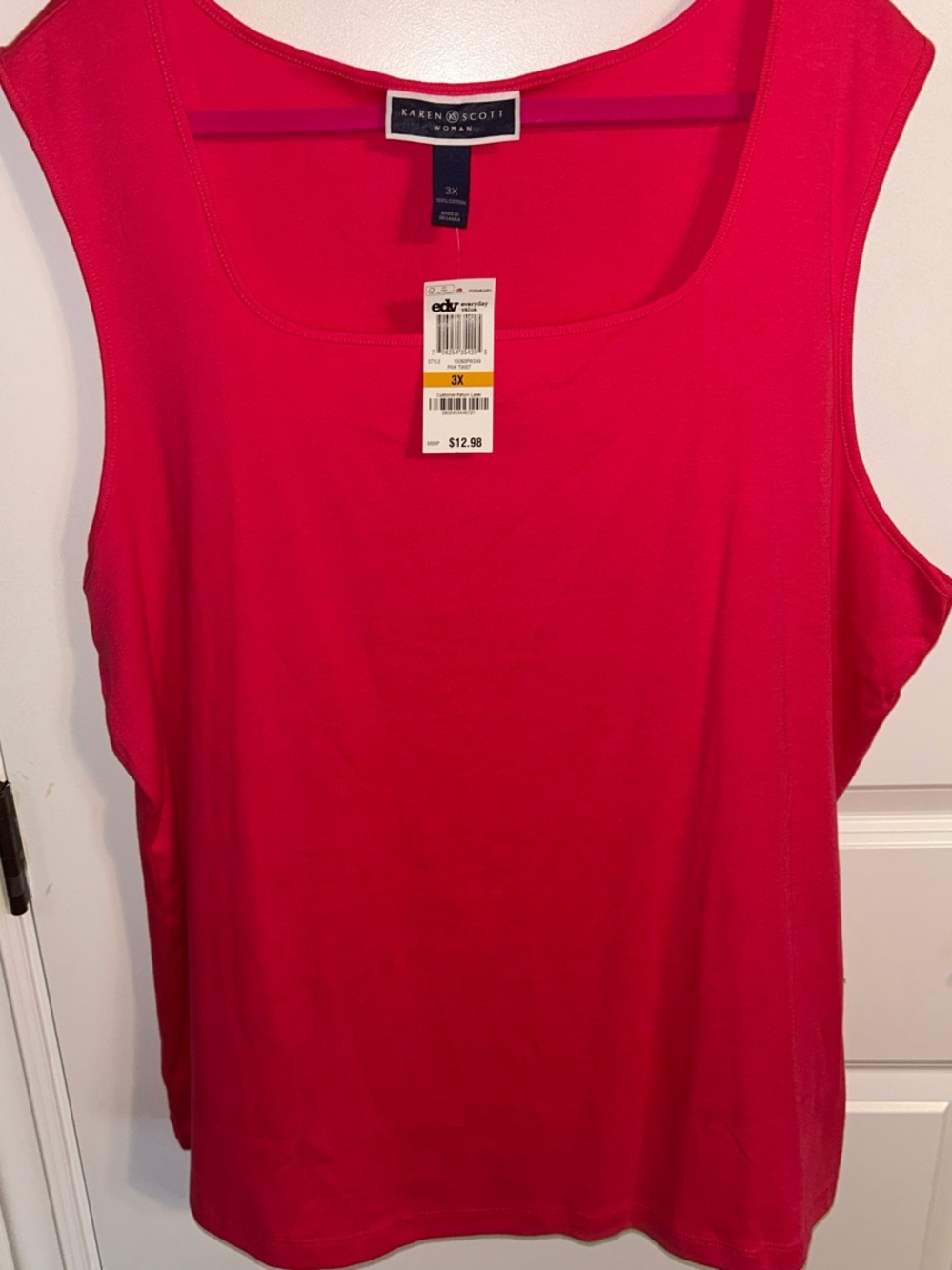 Karen Scott bright pink tank  0102